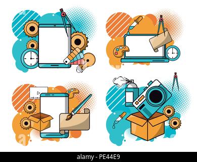 Set of creative design Stock Vector