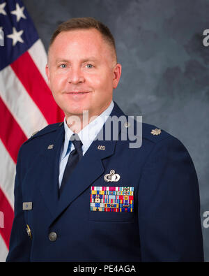 Official portrait, uncovered, of Lt. Col. Corey Brunson, U.S. Air Force ...