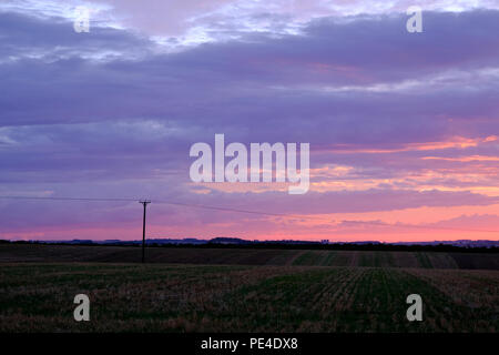 Sunset over the Lincolnshire Wolds Stock Photo