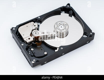 Hard drive disc data storage  , close up . Stock Photo
