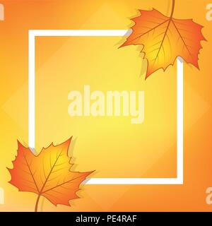 orange background autumn leaves vector illustration EPS10 Stock Vector