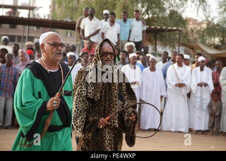 Sufi ceremony every Sunday in Omdurman cemetery , Khartoum, Sudan Stock Photo