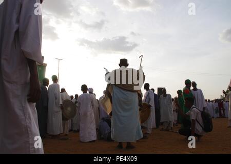 Sufi ceremony every Sunday in Omdurman cemetery , Khartoum, Sudan Stock Photo