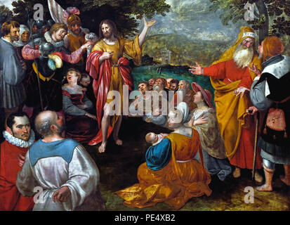 Preaching of John the Baptist Late 16th / early 17th century by  Jaques de II. Gheyn (1565 Antwerpen - 1629 Den Haag) Flemish, The, Netherlands, Dutch, Stock Photo