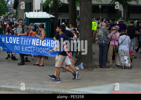 Counter protesters at Unite the Right rally Stock Photo