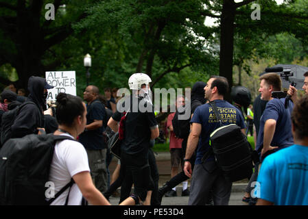 Counter protesters at Lafayette Aug 12 2018 Stock Photo