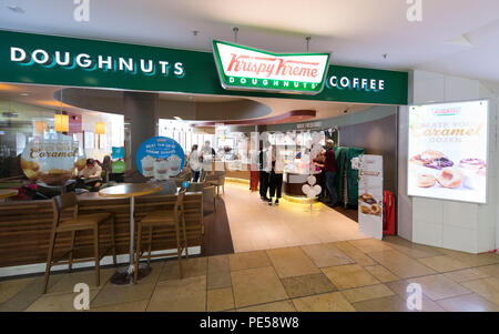 Krispy Kreme doughnut store in Cardiff, Wales, UK. Stock Photo