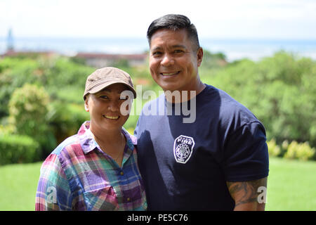 Helen Chaco left and U.S. Air Force Tech. Sgt. Ed Chaco Guam Air