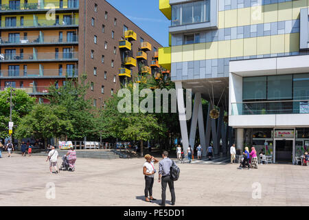 Central housing development and Barking Learning Centre, Town Hall Square, Barking, London Borough of Barking, Greater London, England, United Kingdom Stock Photo