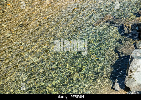 Sun light reflections on clear water ripples Stock Photo