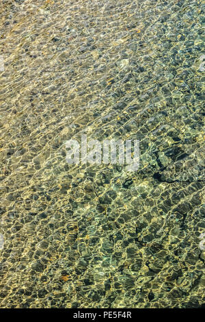 Sun light reflections on clear water ripples Stock Photo