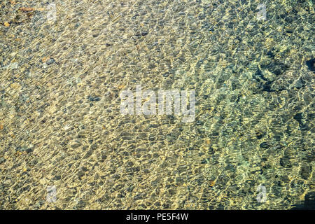 Sun light reflections on clear water ripples Stock Photo