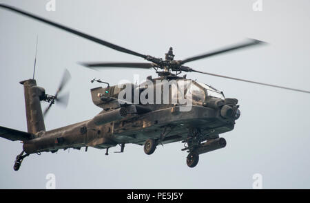 151103-N-CJ186-943 ARABIAN GULF (Nov. 3, 2015) An AH-64D Apache helicopters, assigned to U.S. Army Charlie Troop Heavy Cav, fly together during a bi-lateral training exercise in the Arabian Gulf. The combined-joint exercise provided U.S. forces, which also included U.S. Coast Guard and U.S. Navy, an opportunity to exchange tactics and best practices with Kuwait naval forces. CTG 56.7 conducts maritime security operations to ensure freedom of movement for strategic shipping and naval vessels operating in the inshore and coastal areas of the U.S. 5th Fleet area of operations. (U.S. Navy photo by Stock Photo