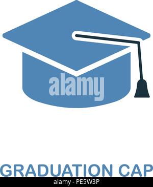Graduation Cap creative icon. Simple element illustration. Graduation Cap concept symbol design from education collection. Can be used for web, mobile Stock Vector