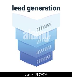 sales funnel with steps stages business infographic. purchase diagram concept over white background copy space flat design Stock Vector