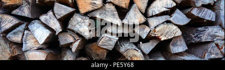 old drying stacked wood Stock Photo
