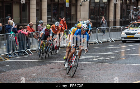 Glasgow, Scotland. 12th Aug, 2018. Competitors at the European Championship Mens Cycling Road Race in Glasgow, Scotland. Credit George Robertson/Alamy Live News Stock Photo