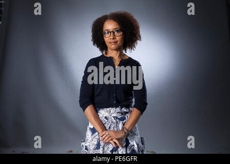 Edinburgh, UK. 13th August, 2018. Diana Evans, the British novelist, pictured at the Edinburgh International Book Festival. Edinburgh, Scotland.  Picture by Gary Doak / Alamy Live News Stock Photo