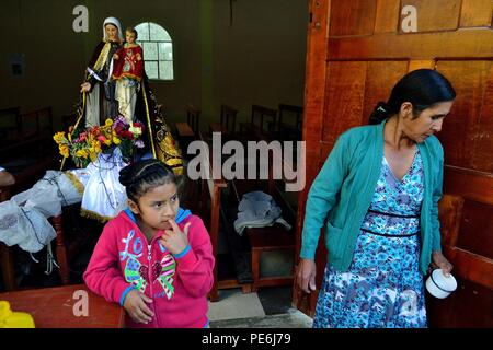 Procession - Fiestas Virgen del Carmen in El CARMEN DE LA FRONTERA - Ecuador border -. Department  of Piura .PERU              Stock Photo