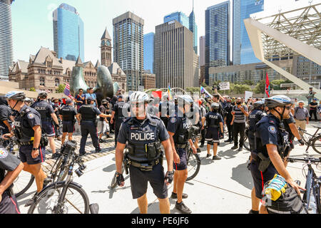 AUGUST 11, 2018 - TORONTO, CANADA: 'STOP THE HATE' ANTI RACISM RALLY. Stock Photo