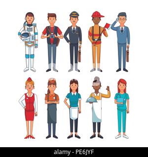 Jobs and professions Stock Vector