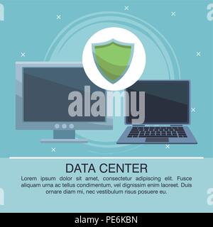 Data center poster with informaton Stock Vector