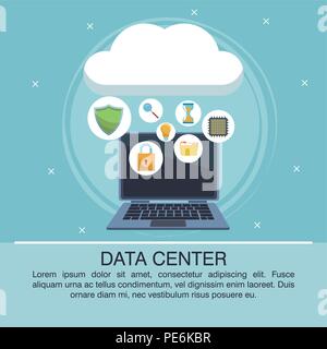Data center poster with informaton Stock Vector