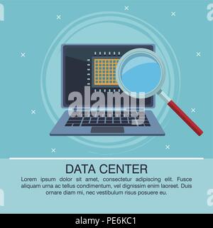 Data center poster with informaton Stock Vector