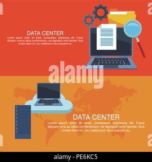 Data center poster with informaton Stock Vector
