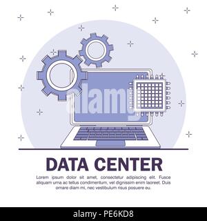 Data center poster with informaton Stock Vector