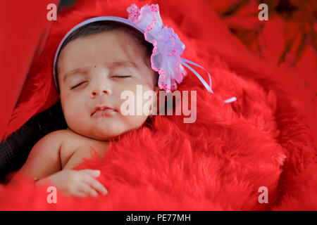 Cute Indian baby girl sleeping Stock Photo - Alamy