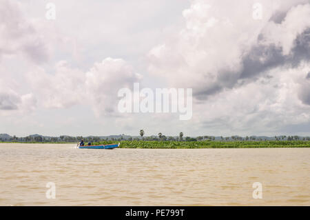 Panoramic landscapes of the flooded lake Tempe in the south of Sulawesi, Indonesia Stock Photo