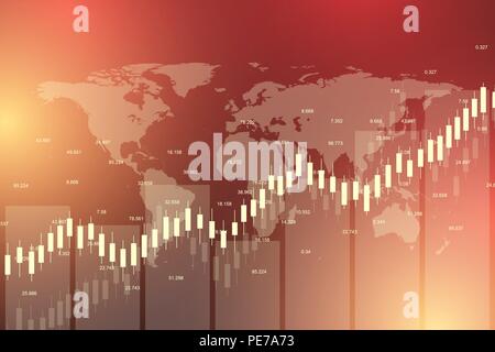 Stock market or forex trading graph chart suitable for financial investment concept. Economy trends background for business idea. Abstract finance background. Vector illustration. Stock Vector