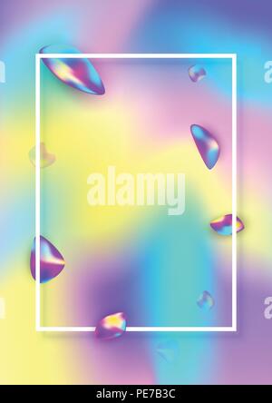 Vertical cover for graphic design. Background with holographic foil effect. Vector illustration. Stock Vector