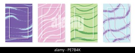 Set of vertical covers for graphic design. Background with brush decoration. Vector illustration. Stock Vector