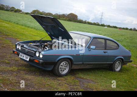 A 1985 Ford Capri at York Raceway in Melbourne,East Yorkshire Stock Photo