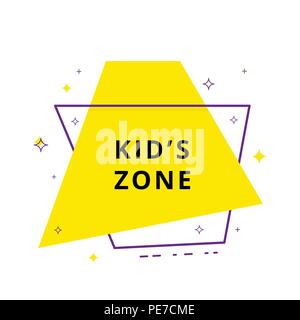 Kid's zone card isolated on white background. Vector illustration. Stock Vector