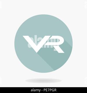Fine Vector Flat Icon With VR Logo Stock Vector