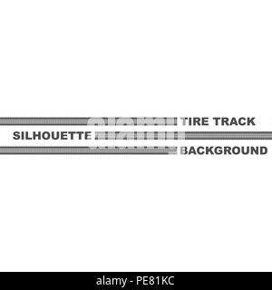 Black tire track with text logo isolated on white background Stock Vector