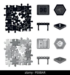 Board game black,monochrom icons in set collection for design. Game and entertainment vector symbol stock  illustration. Stock Vector