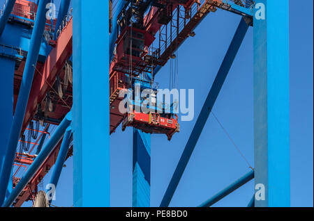 Detail of a container terminal in the port of Hamburg, Germany Stock Photo