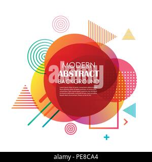 Abstract red gradient geometric pattern design and background. Use for vector modern circle shape design, cover, template, minimal, brochure, flyer. Stock Vector