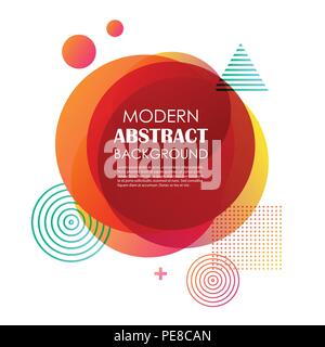 Abstract red gradient geometric pattern design and background. Use for vector modern circle shape design, cover, template, minimal, brochure, flyer. Stock Vector