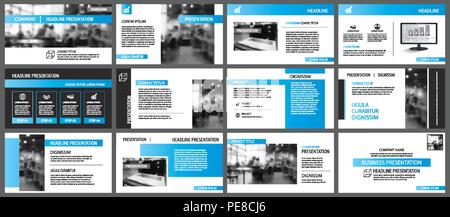 Blue and white element for slide infographic on background. Presentation template. Use for business annual report, flyer, corporate marketing, leaflet Stock Vector