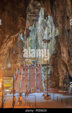 Kuala Lumpur, Malaysia - August 16, 2013: Stairs leading up to the Batu Caves temple Stock Photo