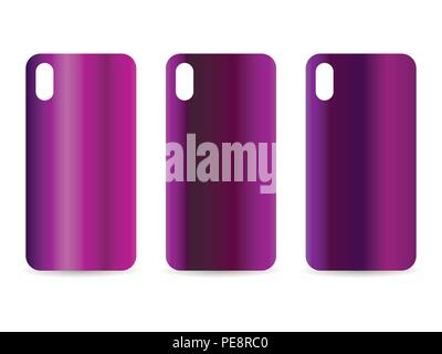 Phone case set with gradient backgrounds. Blurred shades. Vector illustration Stock Vector