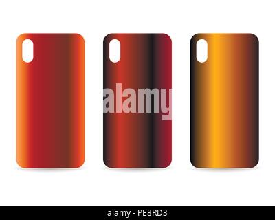 Phone case set with gradient backgrounds. Blurred shades. Vector illustration Stock Vector