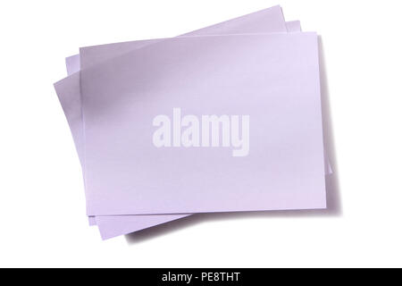 Several white sticky post notes untidy pile Stock Photo
