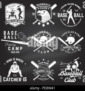 Set of baseball or softball club badge. Vector. Concept for shirt or