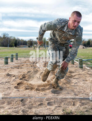 A Soldier Prepares To Negotiate One Of The Nine Stations On The 